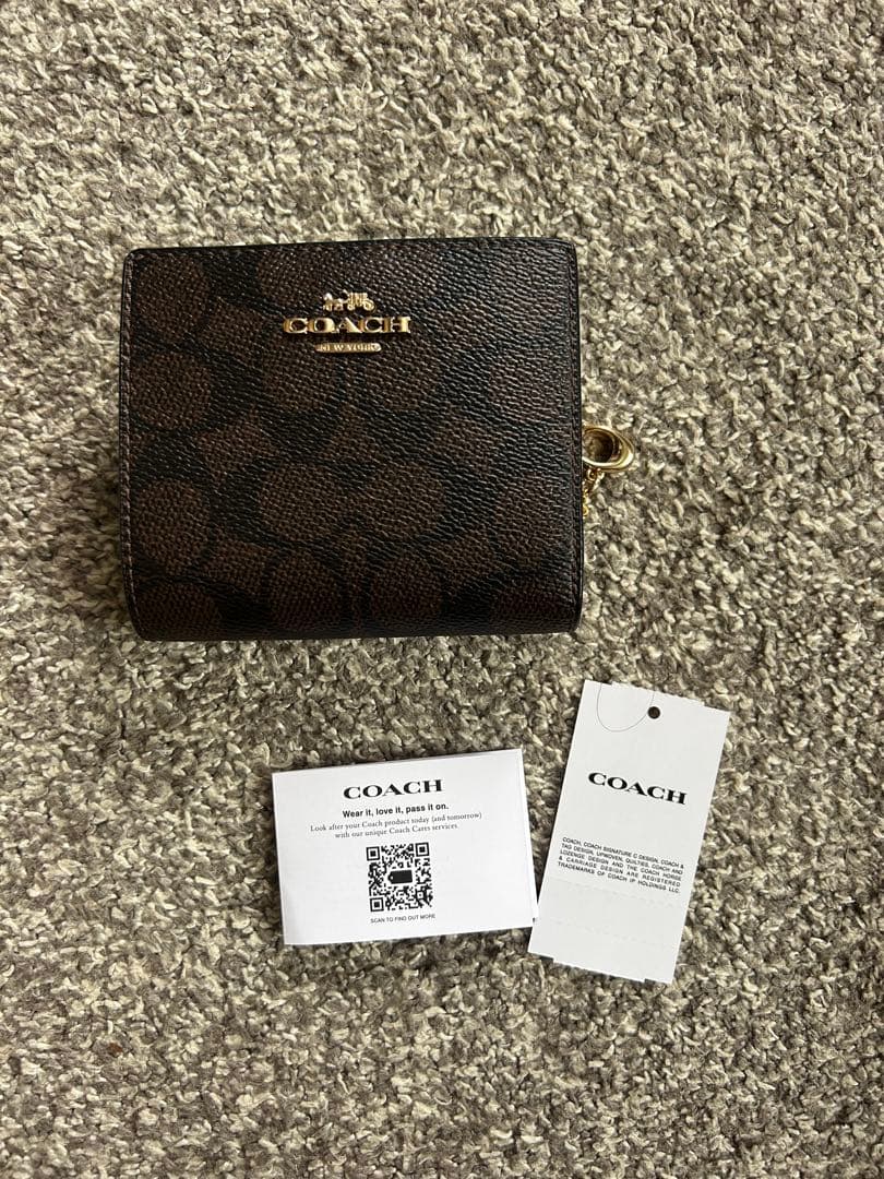 COACH 二つ折り財布 ダークブラウン