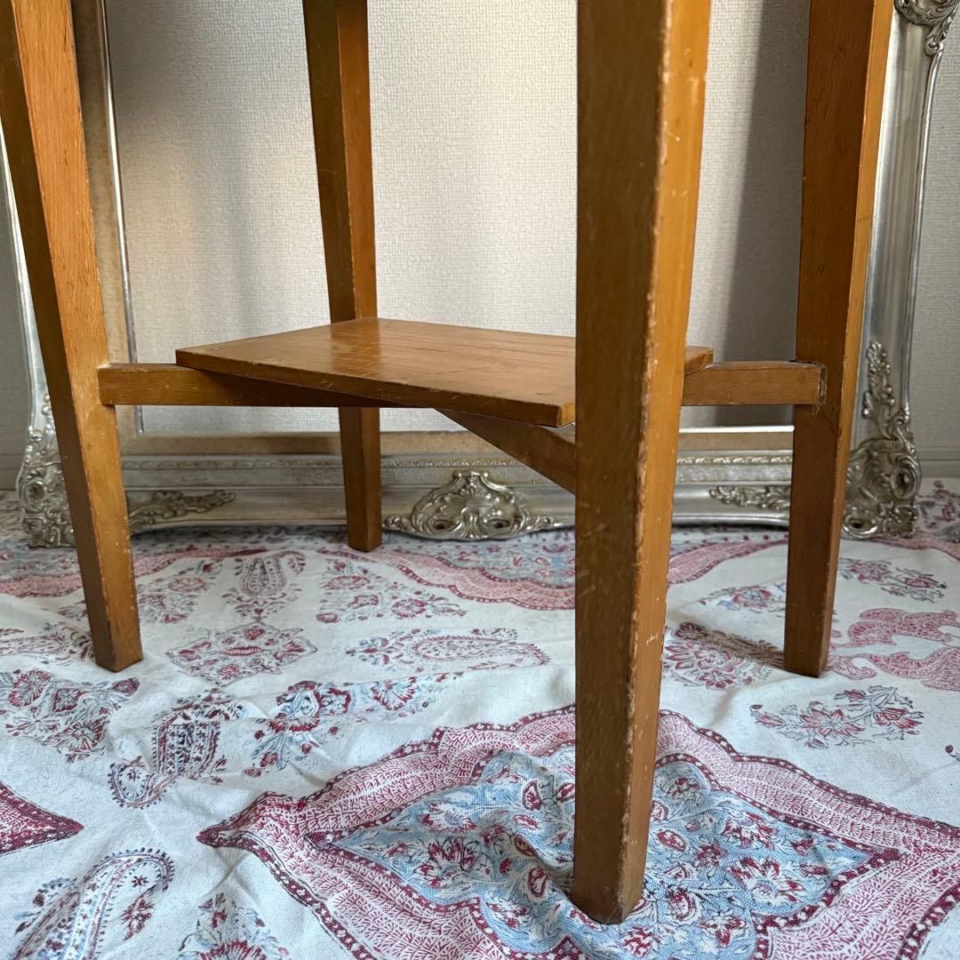 ビンテージ　昭和レトロ　サイドテーブル　花台　古道具　家具　店舗什器　木製