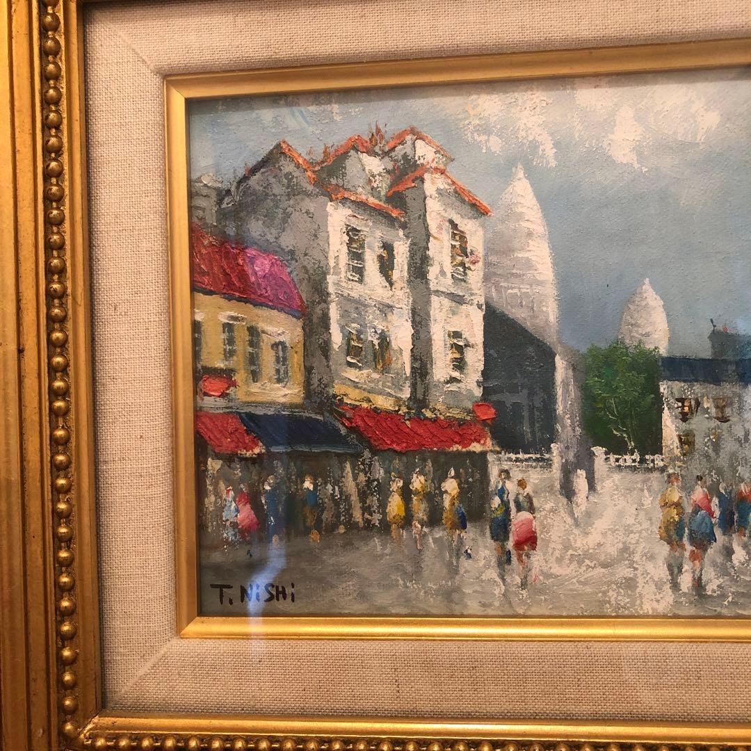 絵画　パリの休日　油絵　原画Ｔnishi