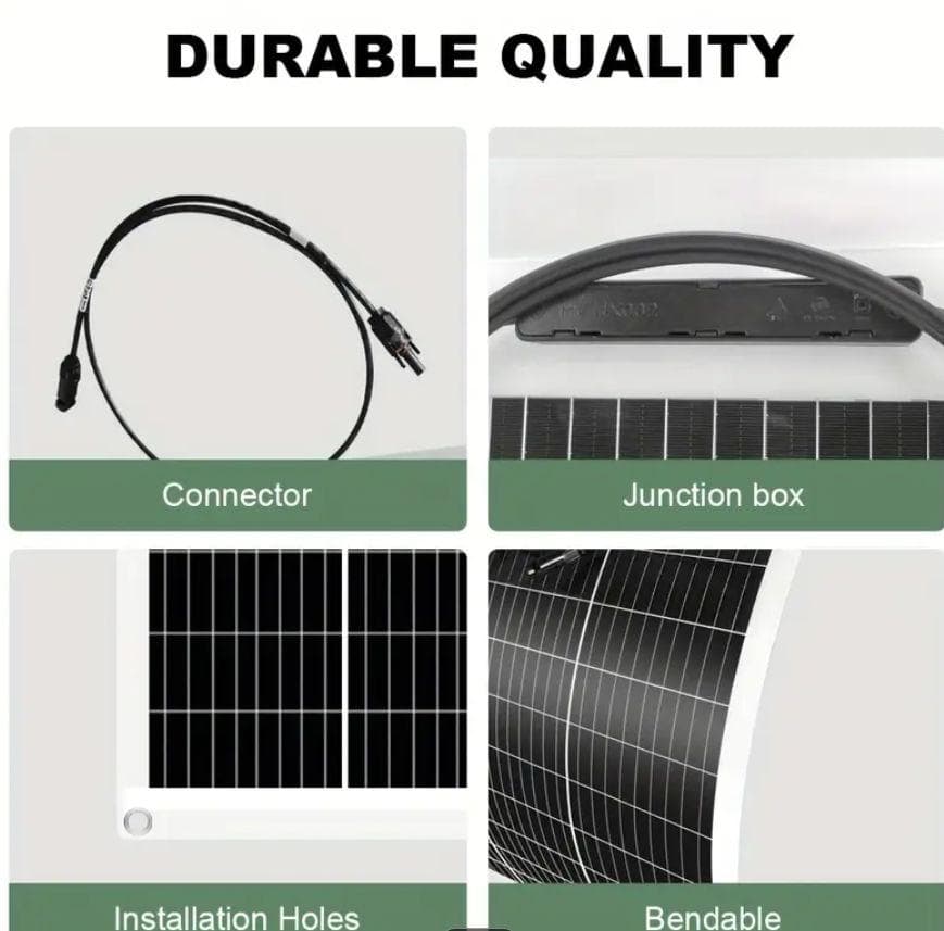 0914 曲がる! 100W2枚で200W ソーラーパネルキット コントローラー