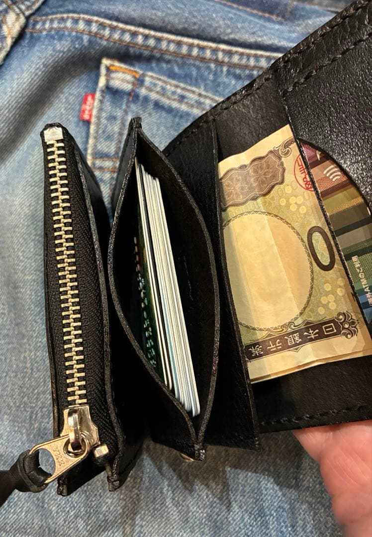 トラッカーウォレット　ショート　シュリンク　合金シルバー　クロスボール　※即納品