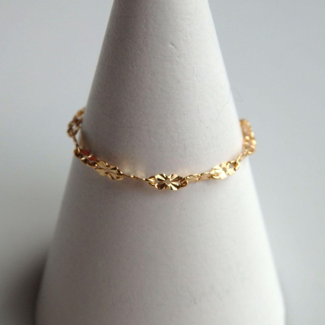 R　k18リング　クローバーチェーン　チェーンリング