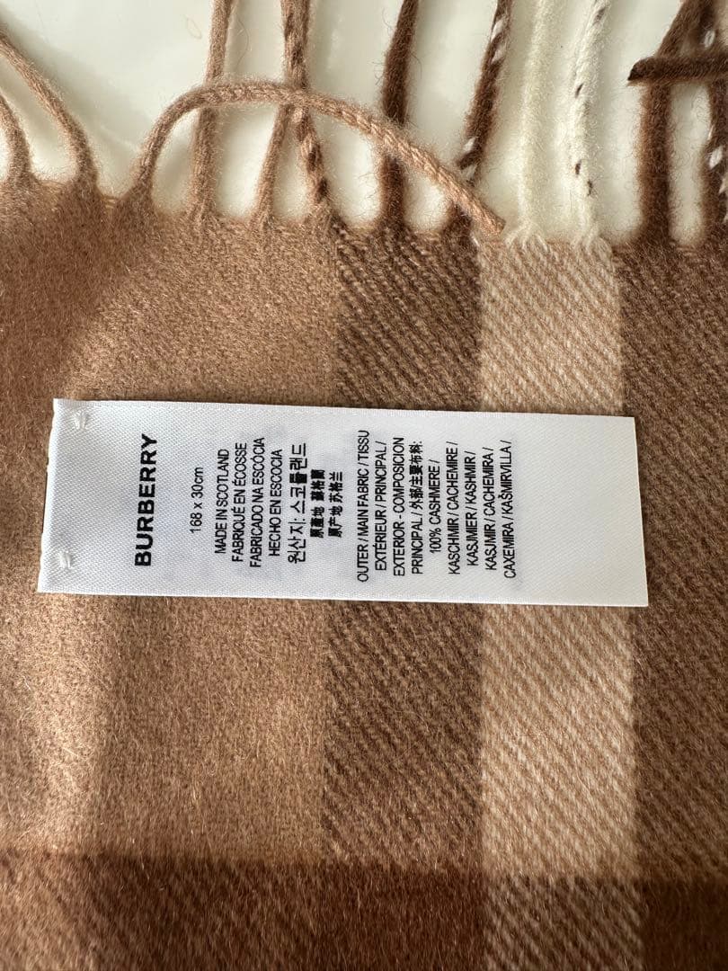 BURBERRY チェック柄カシミヤマフラー
