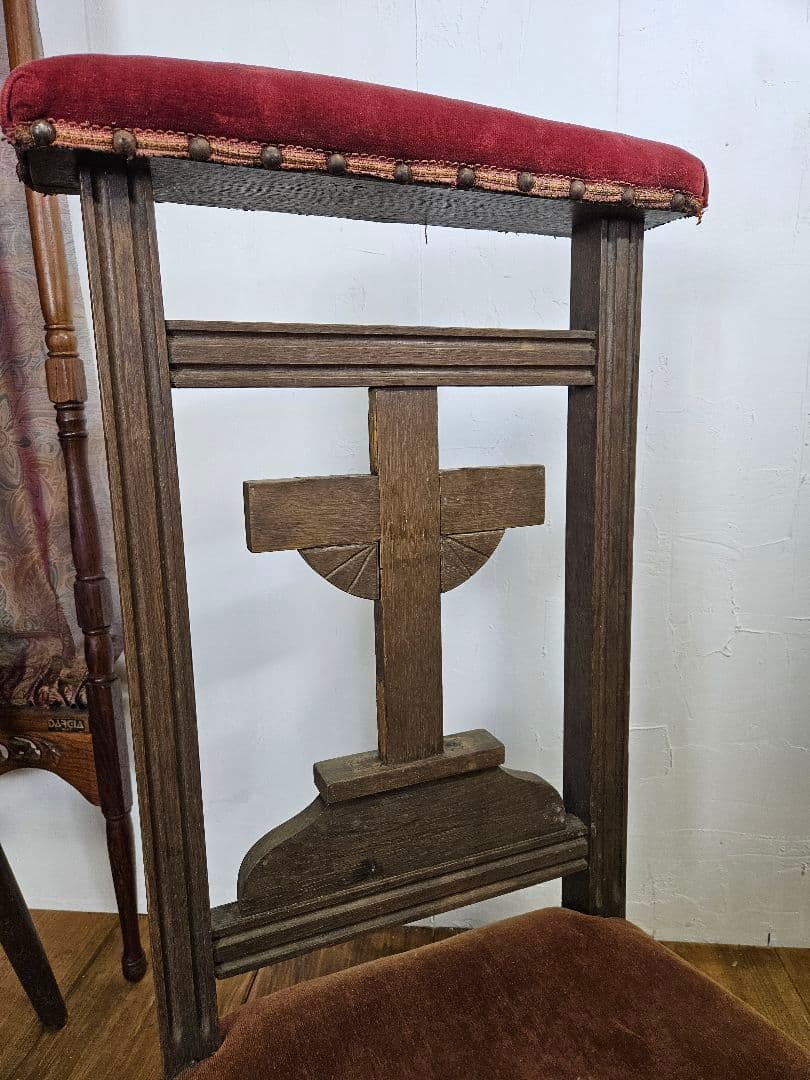 フランスアンティーク 祈祷台 チャーチチェア 懺悔台 教会 椅子 フレンチ
