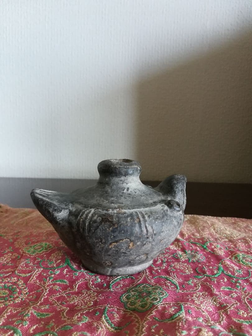 ♦安南 黒釉鳥形瓶 サワンカローク ソコタイ アンティーク骨董品コレクション