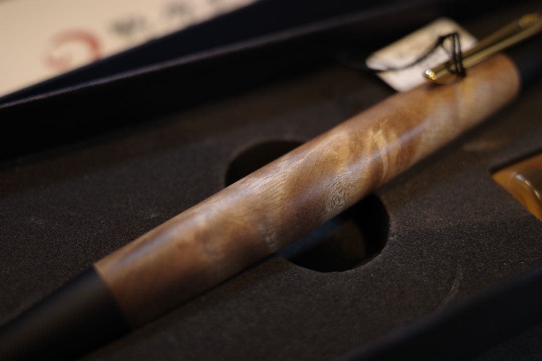 野原工芸　マーブルウッド　金金具　ボールペン