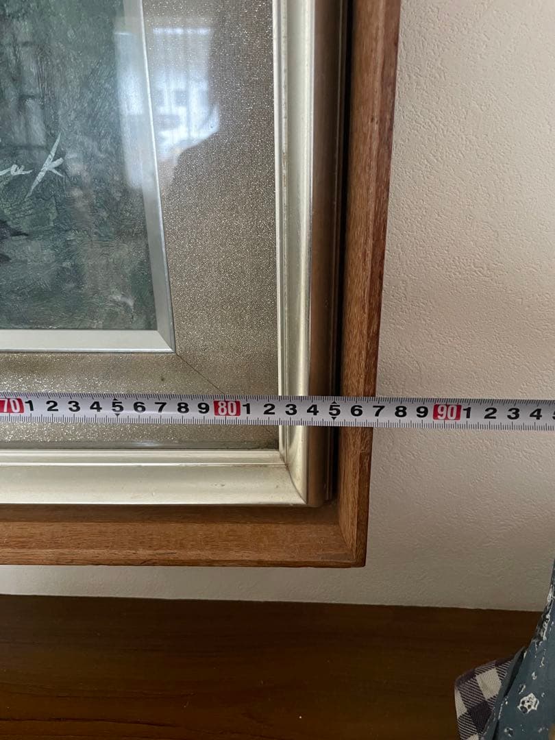 油彩 紫陽花 絵 大きめ 特大 額縁 約87×102cm インテリア 絵画