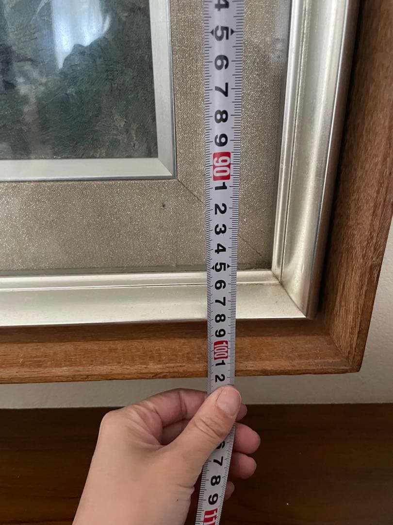 油彩 紫陽花 絵 大きめ 特大 額縁 約87×102cm インテリア 絵画