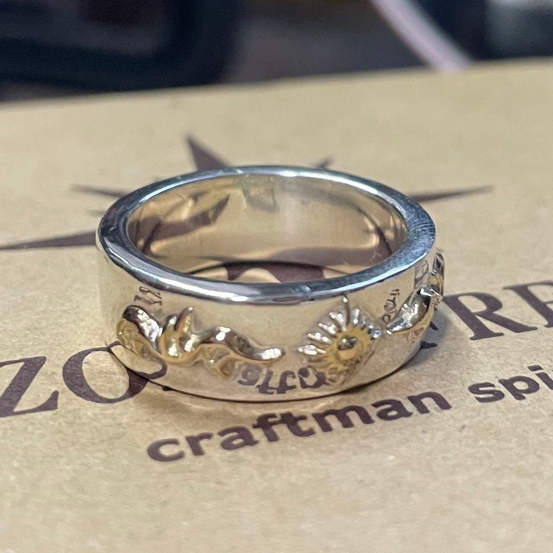 k18 リング　17 ゴールド　アリゾナフリーダム　指輪　浮き彫り　唐草　k18