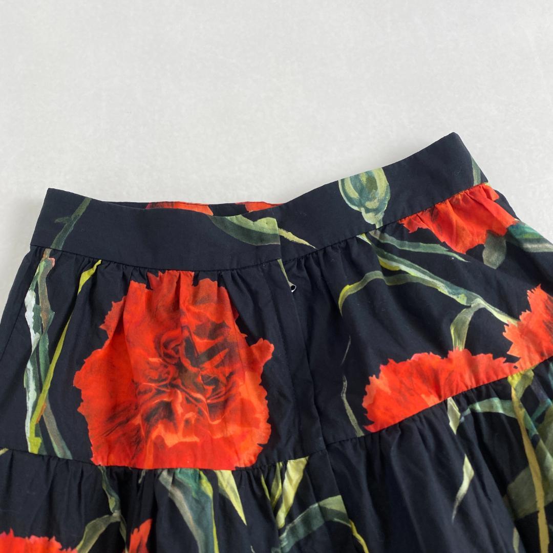 ドルチェアンドガッバーナ　スカート　花柄　フレア　DOLCE&GABBANA