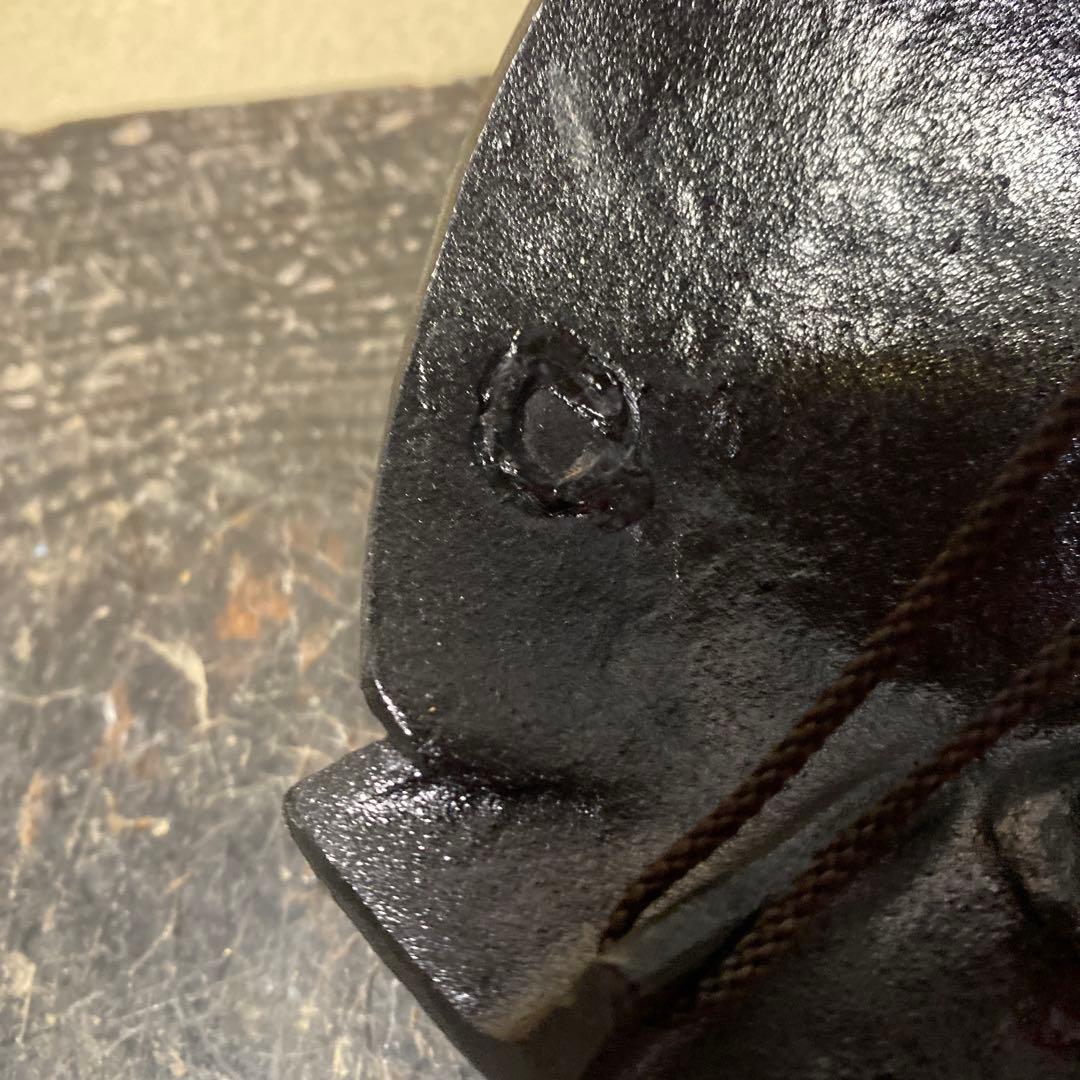 鬼の面 黒色 金色の歯