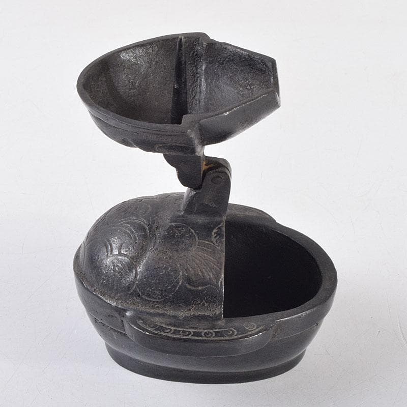 中国　古銅　唐銅　燭台　在銘　V　R9164