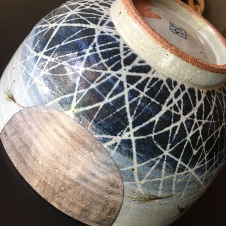 銀彩 満月とすすきを描いた迫力ある大鉢 #2