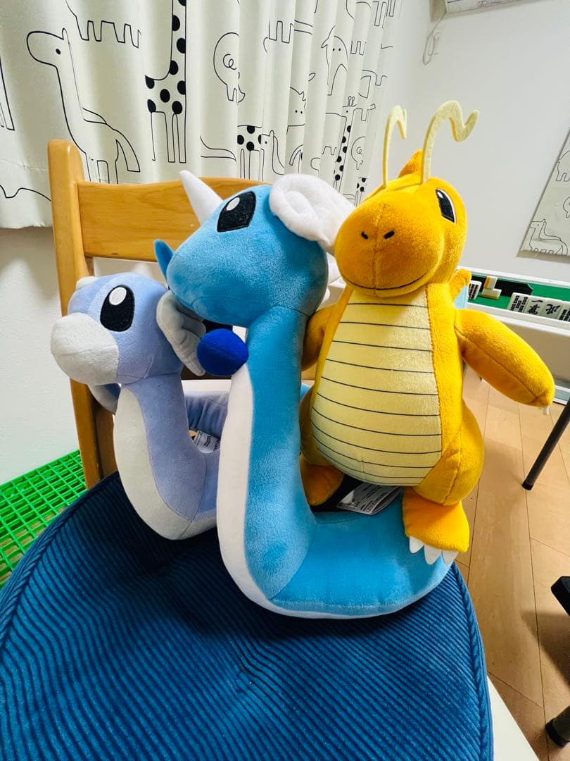 ポケモン。ミニリュウ、ハクリュウ、カイリュウ大型ぬいぐるみセット