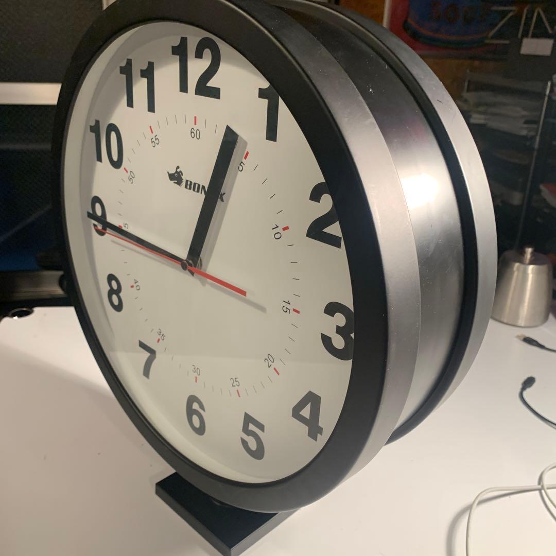 ダルトン ダブルフェイス ウォール クロック ブラック 壁付け両面時計