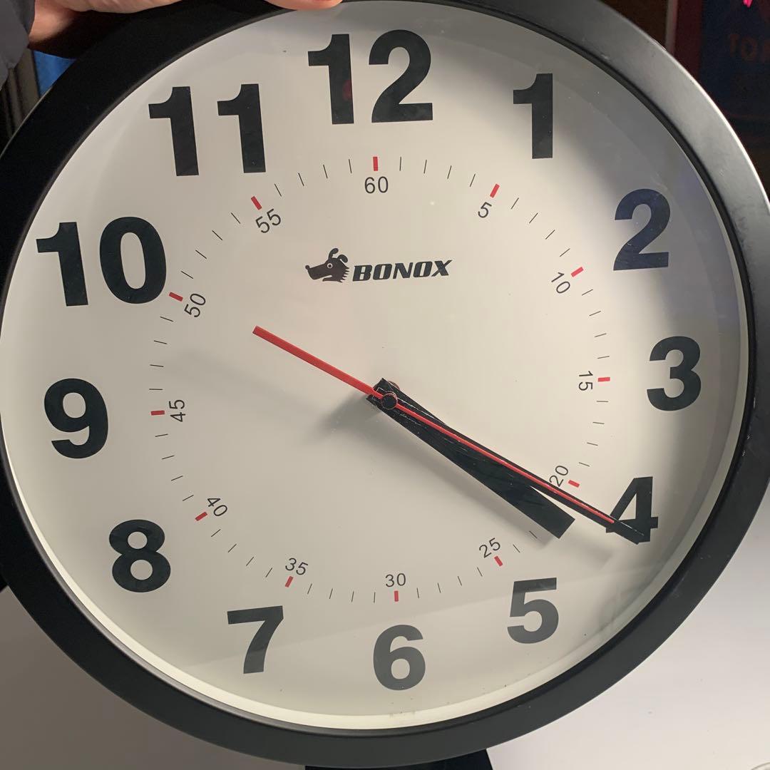 ダルトン ダブルフェイス ウォール クロック ブラック 壁付け両面時計