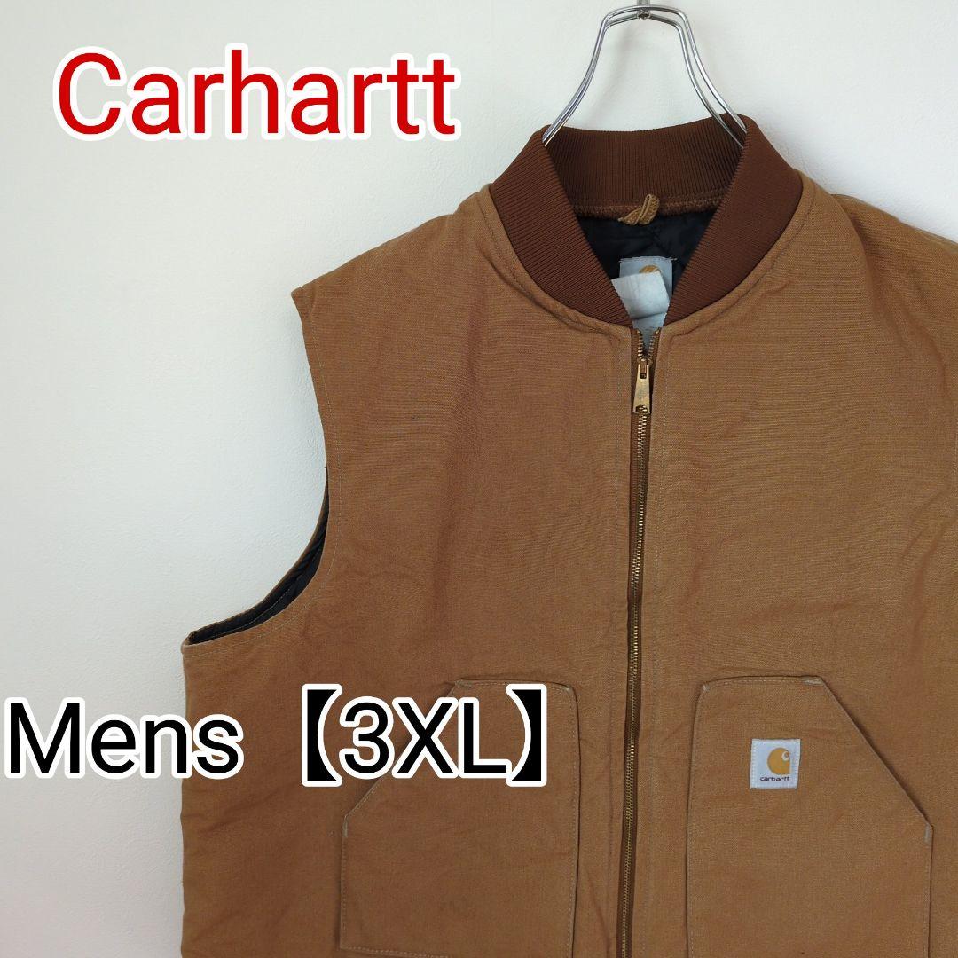 G1【US輸入】Carhartt　ベストジャケット【メンズ3XL相当】ベージュ