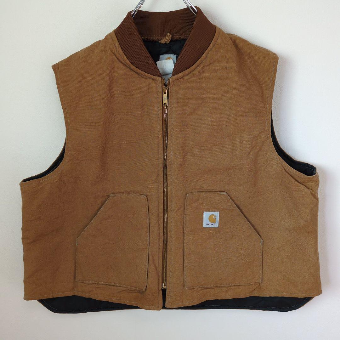 G1【US輸入】Carhartt　ベストジャケット【メンズ3XL相当】ベージュ