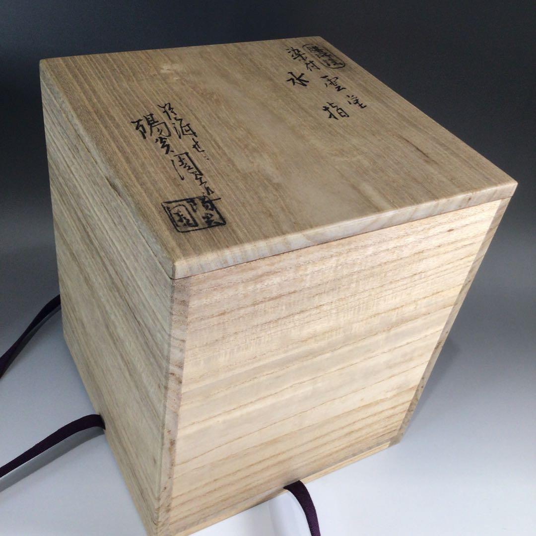 Ｐ６２５　水指　『膳所焼』『淡海ぜぜ　陽炎園造』『染付雲堂文』　共箱　茶道具