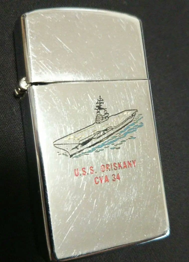 Zippo ヴィンテージ ジッポー キャンプ 焚き火 軍艦 海 スリム 海軍