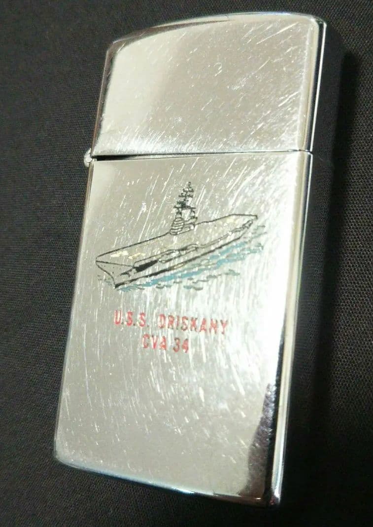 Zippo ヴィンテージ ジッポー キャンプ 焚き火 軍艦 海 スリム 海軍