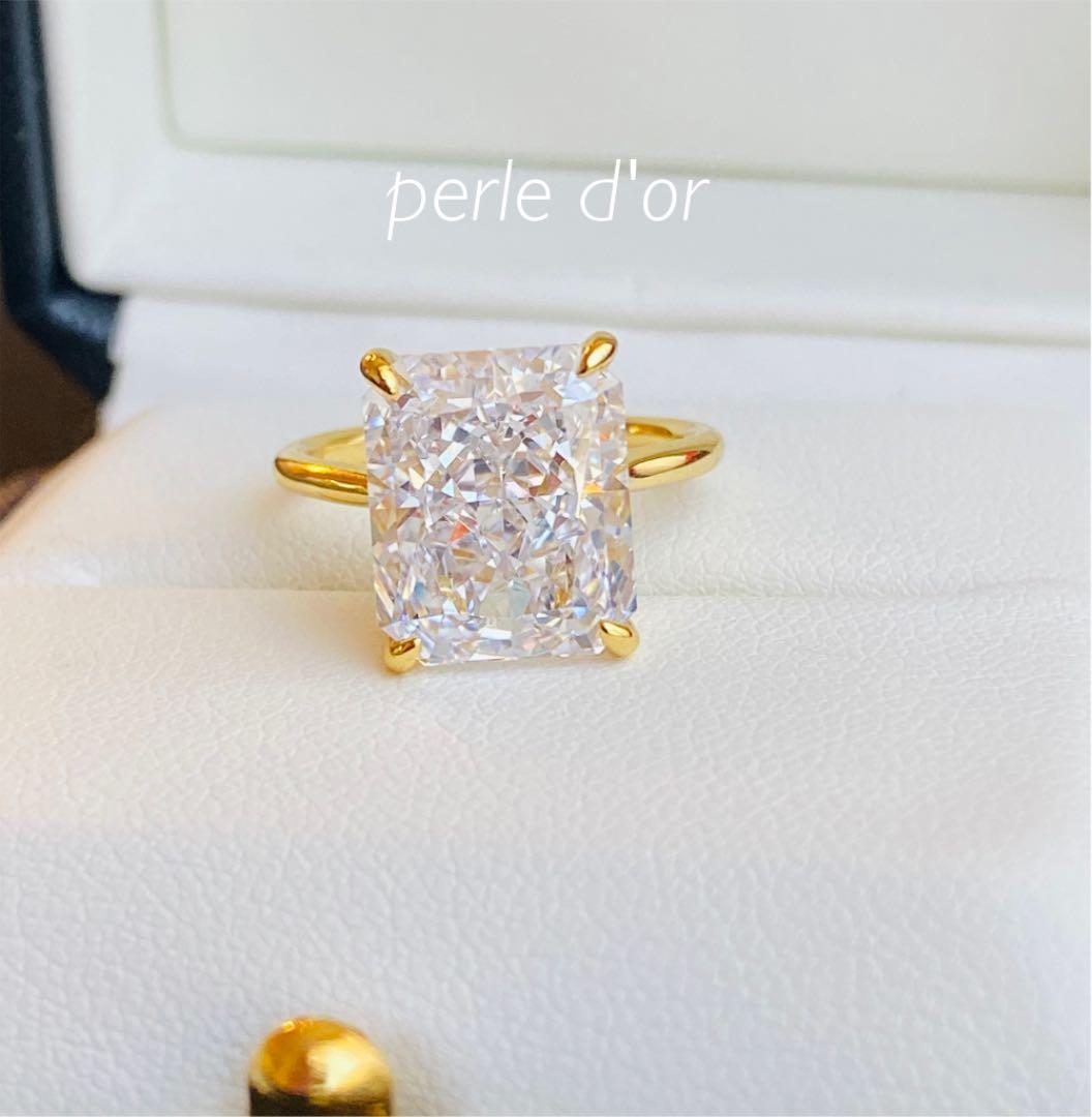 pain特注最高級人工ダイヤモンドラディアントカットリング13号 sona