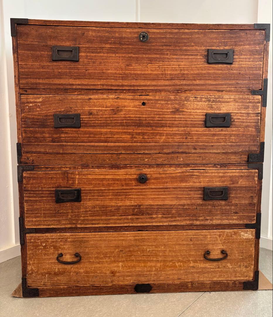 桐箪笥 4段 アンティーク 時代箪笥 和箪笥 古道具 古家具 明治