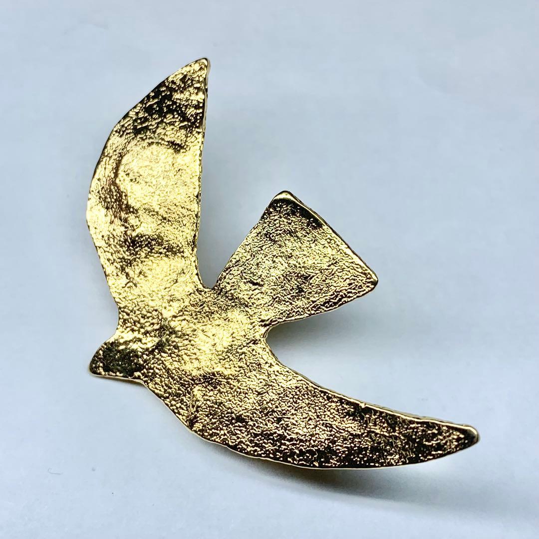 未使用級 セシルエジャンヌ ラ・コロンブ ブローチ 鳩 ハト 24金コーティング