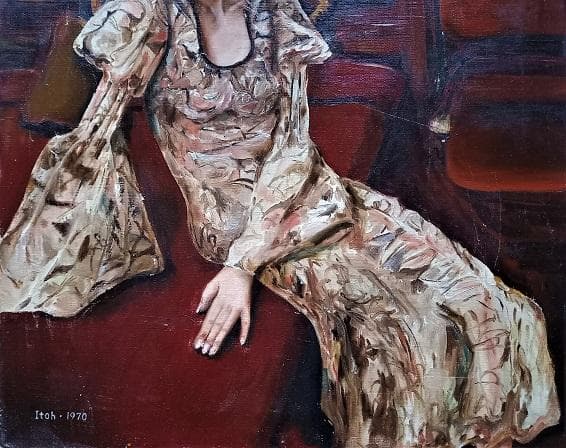 伊藤和生　1970年制作　「女性像」　油彩画　　Ｆ15号　 真作保証