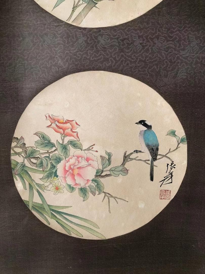 中国美術・純手描き花鳥画掛軸・国画・張大千印款・宣紙・賞物・肉筆・書道品・茶道具