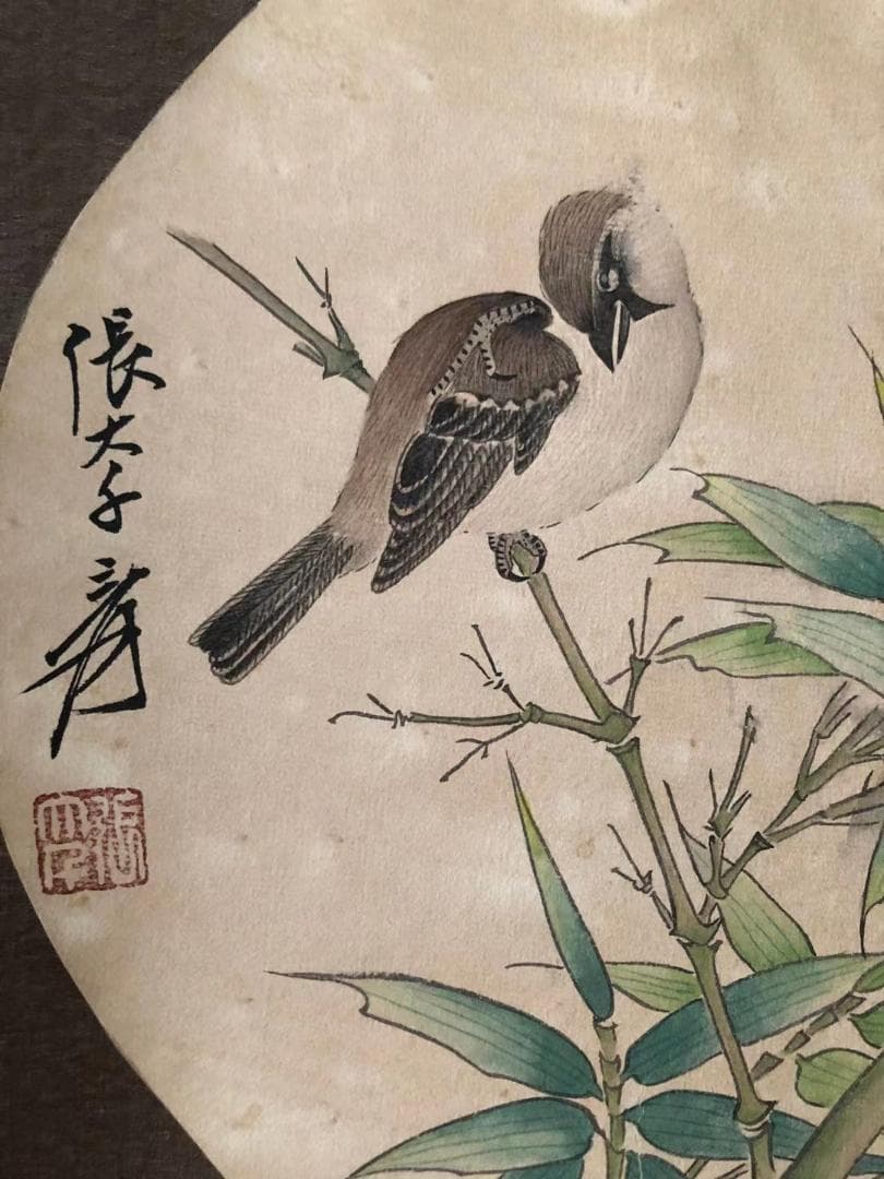 中国美術・純手描き花鳥画掛軸・国画・張大千印款・宣紙・賞物・肉筆・書道品・茶道具