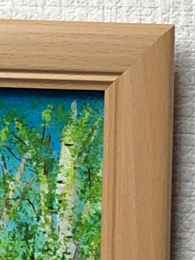 绘画「春の小川」アクリル絵/新品額縁