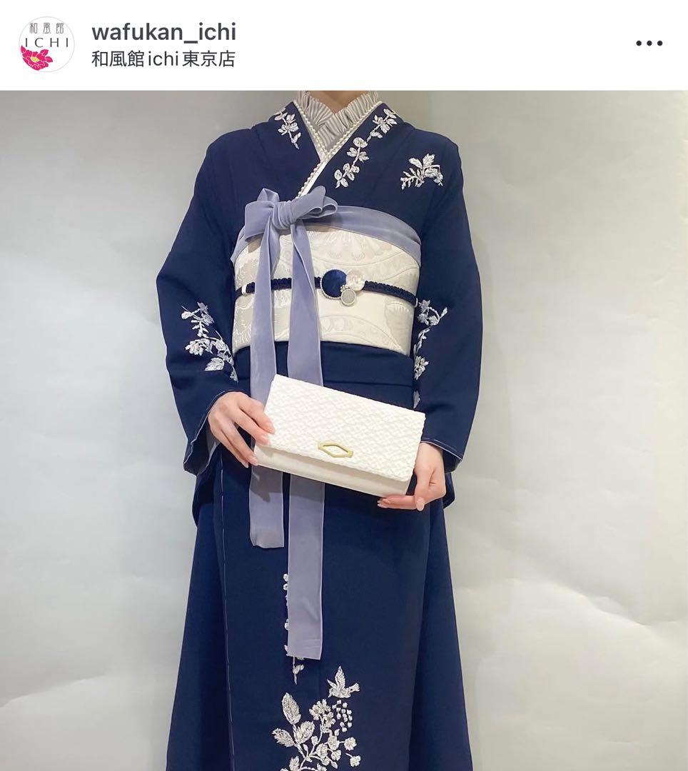 成人式　振袖　和風館ICHI ネイビー　紺色　シンプル
