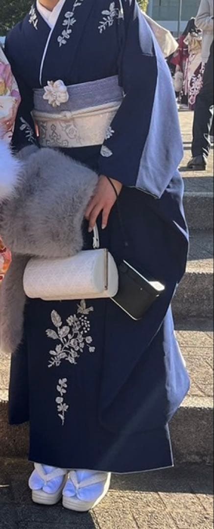 成人式　振袖　和風館ICHI ネイビー　紺色　シンプル