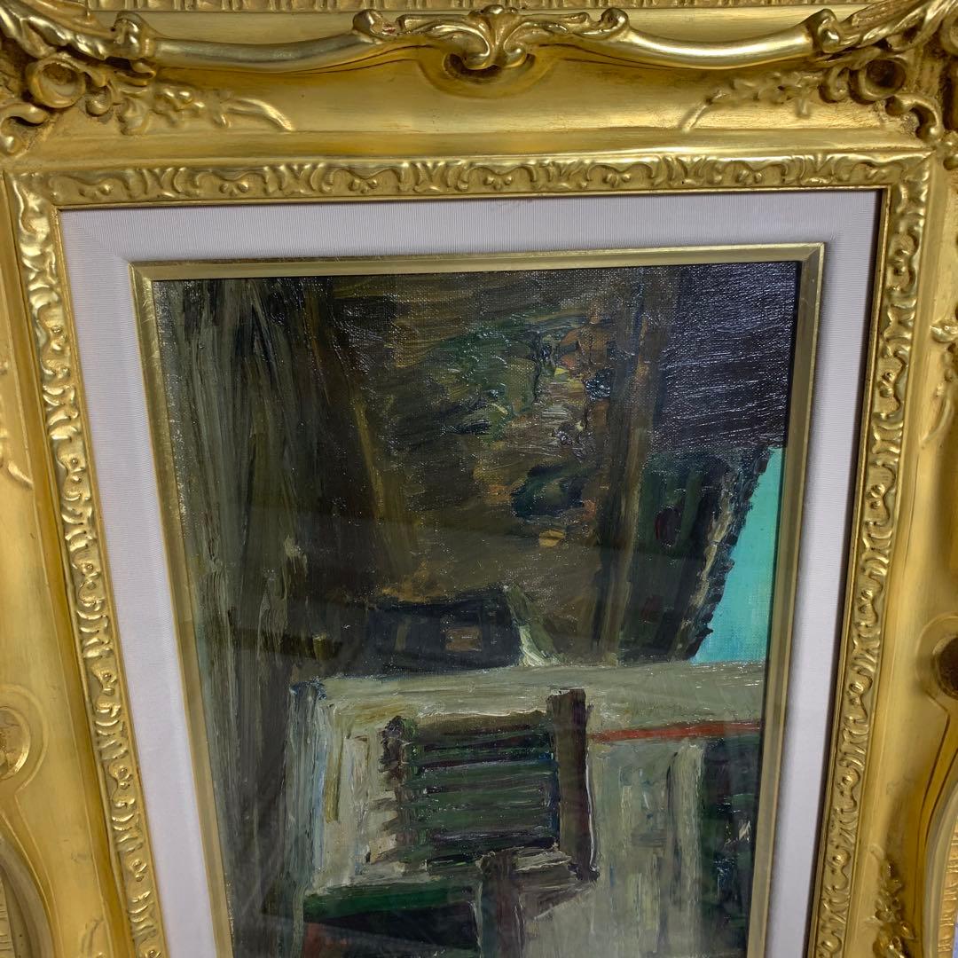 古家新作　装飾金色フレーム 付き油彩作品　４Ｆ超美品