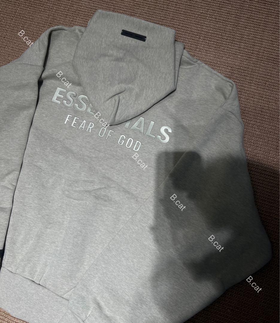 FEAR OF GOD ESSENTIALSジップアップ パーカー薄い灰色dye