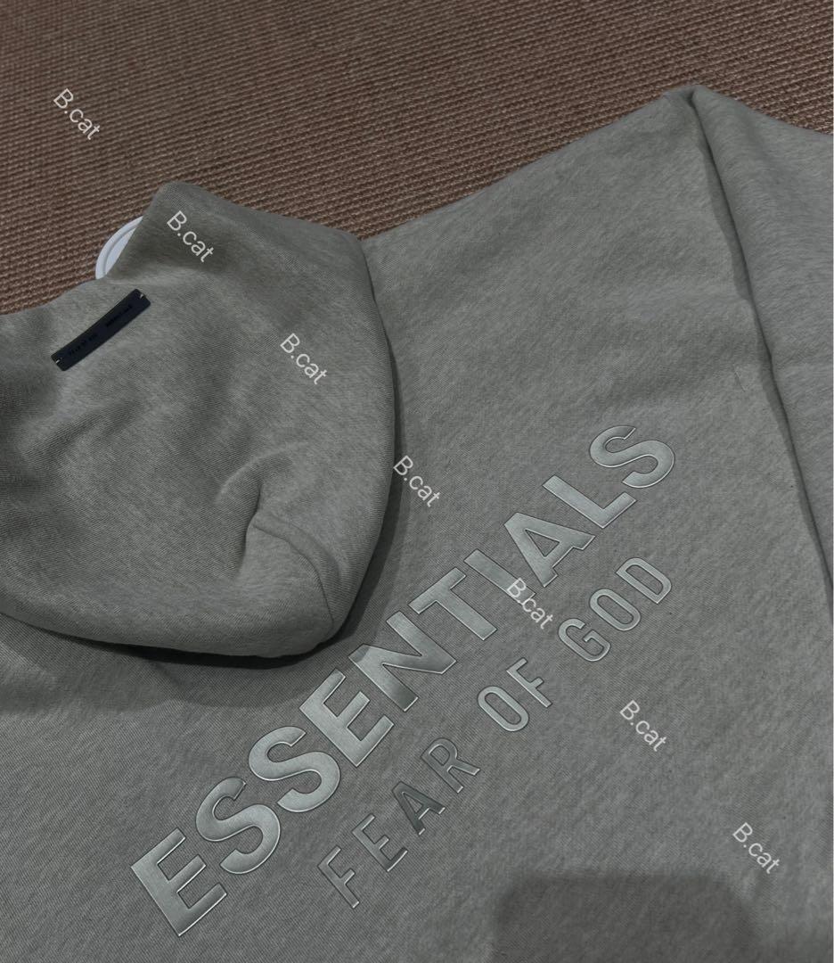 FEAR OF GOD ESSENTIALSジップアップ パーカー薄い灰色dye