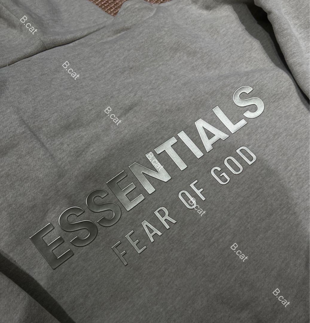 FEAR OF GOD ESSENTIALSジップアップ パーカー薄い灰色dye