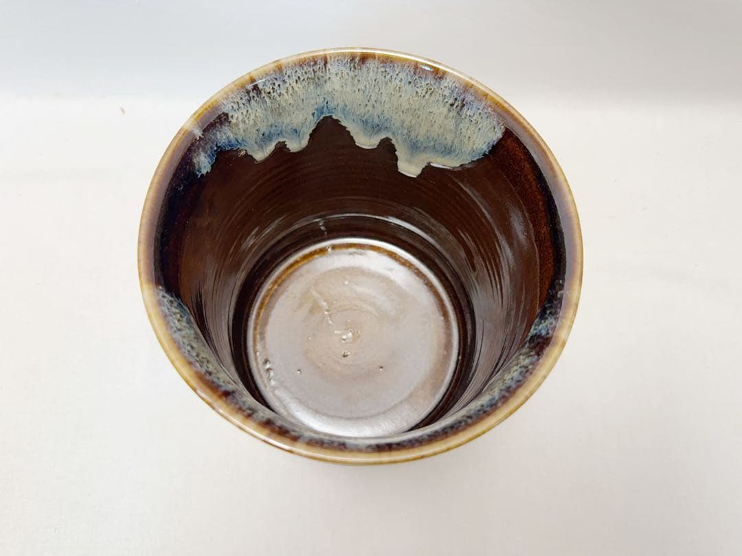 未使用 茶道具 青柳翠峰作 高取焼 管耳 水指 陶印有 箱無