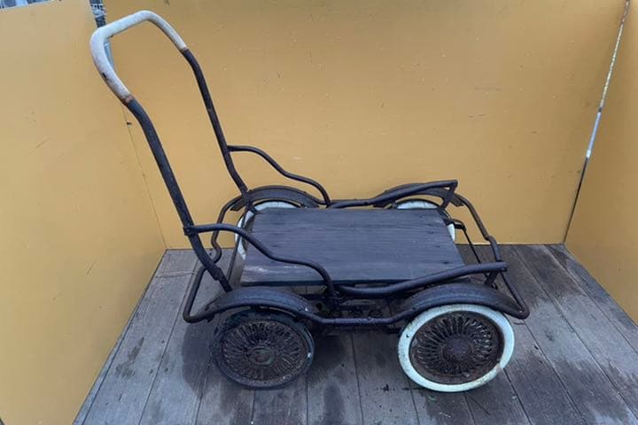 荷車 台車 乳母車 昭和レトロ 鉄製 サビ 引き取り大歓迎