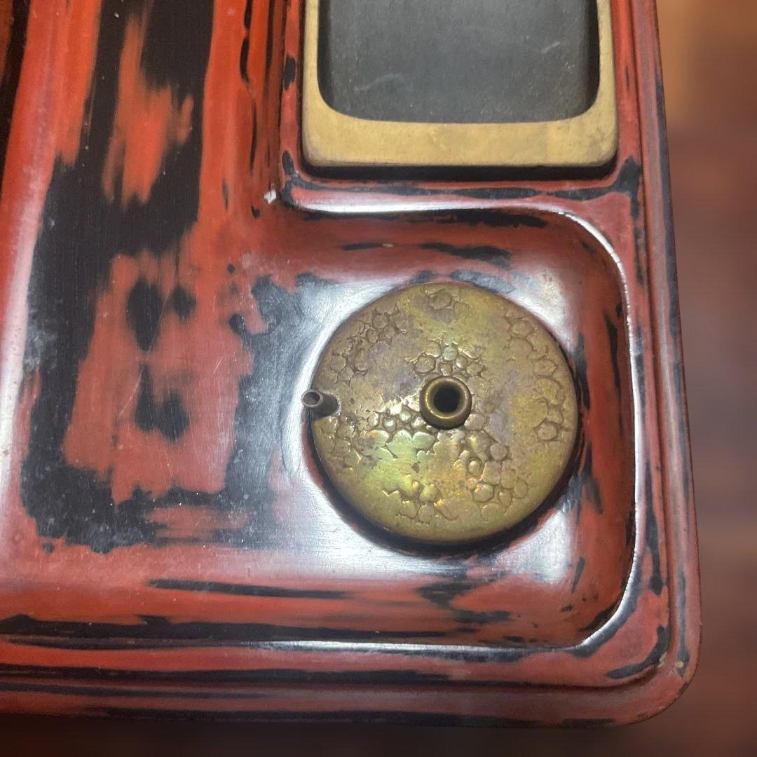 漆器 文箱 木目調 蒔絵、根来塗