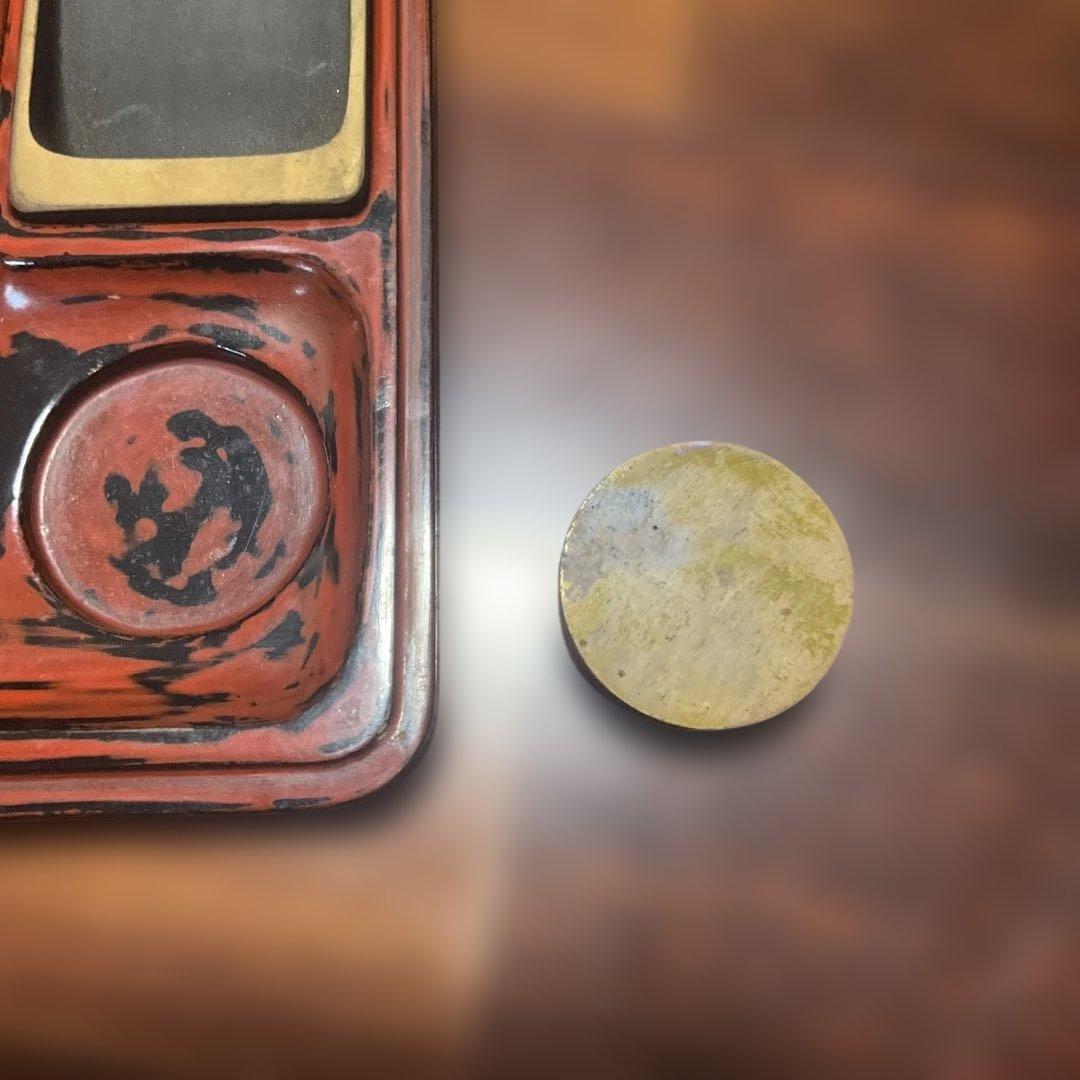 漆器 文箱 木目調 蒔絵、根来塗