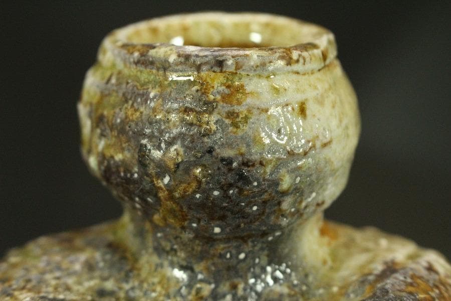 信楽焼 掛花入 高橋楽斎作 在印 美品(A600)