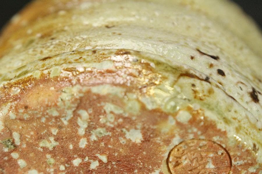 信楽焼 掛花入 高橋楽斎作 在印 美品(A600)