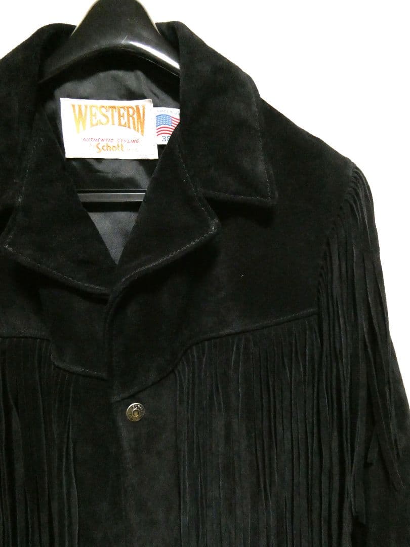 デッドストック！極上美品！ロングフリンジ！ショット395フリンジスエード