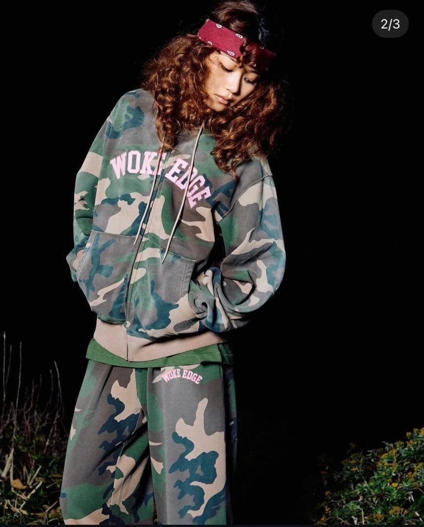 迷彩 WOKE EDGE ジップアップパーカー