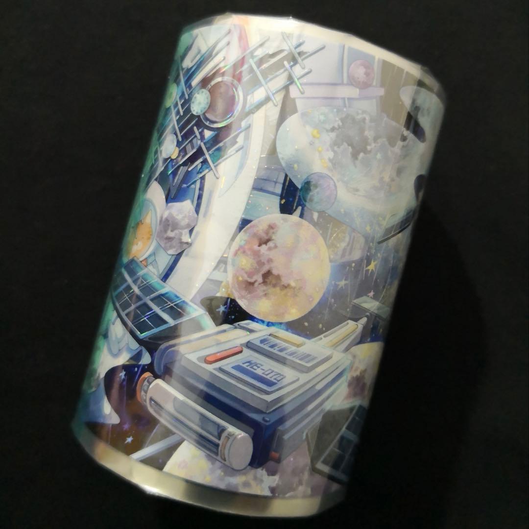 【8768】海外　マステ　3/5/巻売り　貝殻光　マスキングテープ宇宙　猫　景色