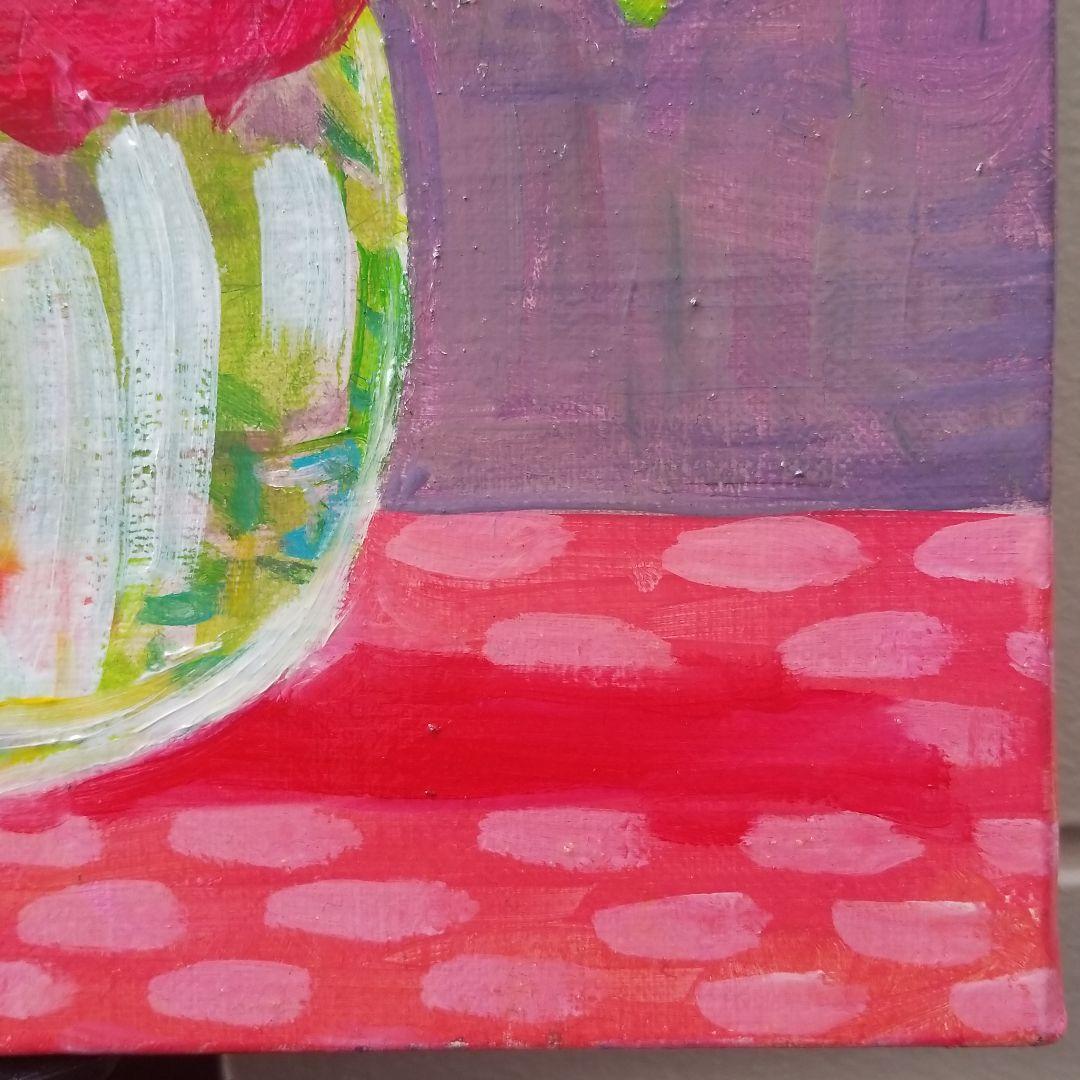 油絵　専用　透明感のある花瓶のお花　抽象画