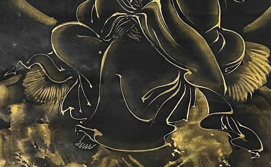 【金泥】★狩野探幽 瀧観音図★真筆 朱塗箱 絹本 検）狩野派 雪舟 狩野永徳