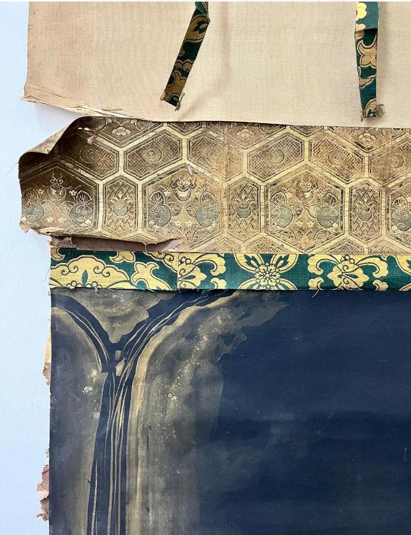 【金泥】★狩野探幽 瀧観音図★真筆 朱塗箱 絹本 検）狩野派 雪舟 狩野永徳